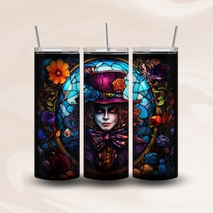 Hatter Alice in Wonderland Tumbler Wrap Design for 20 oz Straight Skinny Tumbler, PNG Sublimation Design, Instant Digital Download