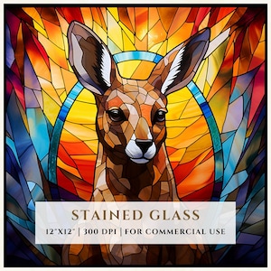 Känguru Glasmalerei-Muster, Sublimations-Designs, Glasmalerei PNG, Glasmalerei, digitale Datei, kommerzielle Nutzung