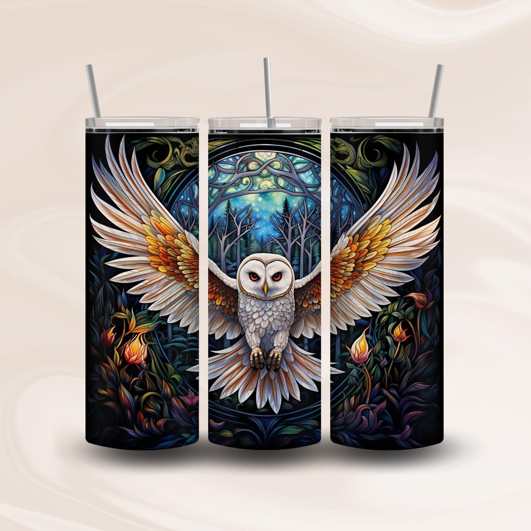 Owl Tumbler Wrap Design for 20 Oz Straight Skinny Tumbler, PNG ...