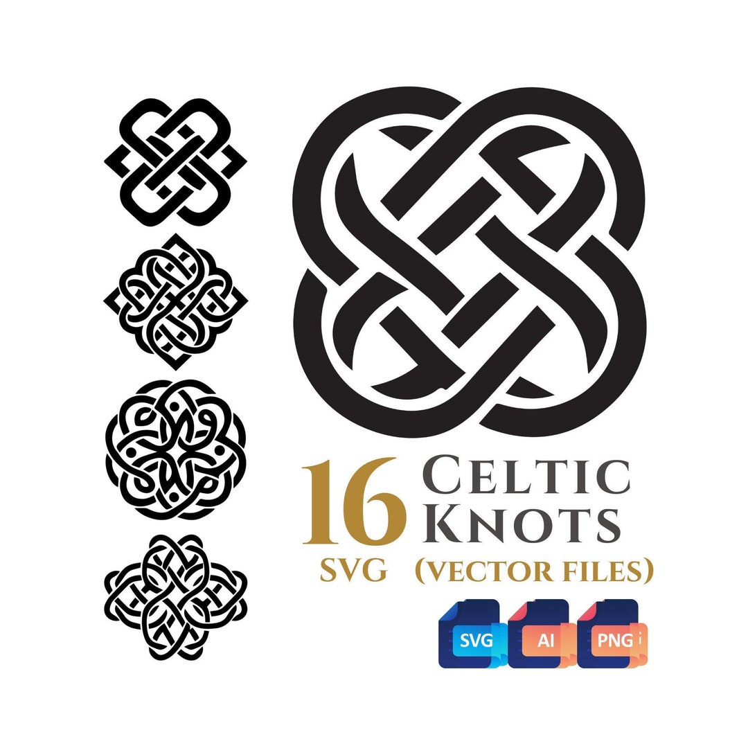 16 Celtic Knots Svg Vector Clipart Bundle, Transparent Background ...