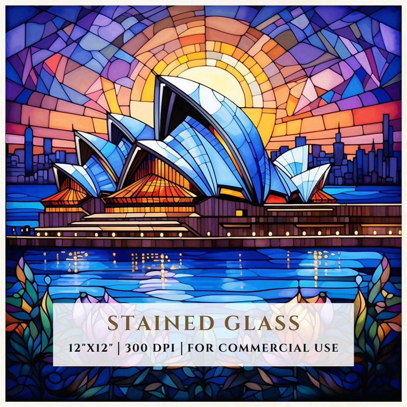 Sydney Opera House Stained Glass Pattern Australia Etsy