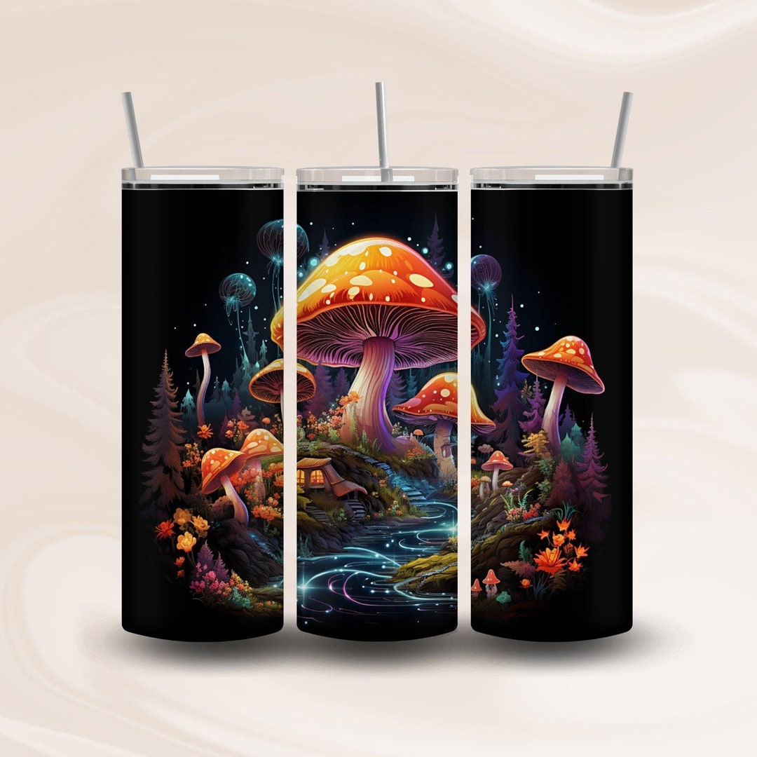 Magical Mushrooms Tumbler Wrap Design for 20 Oz Straight Skinny Tumbler ...