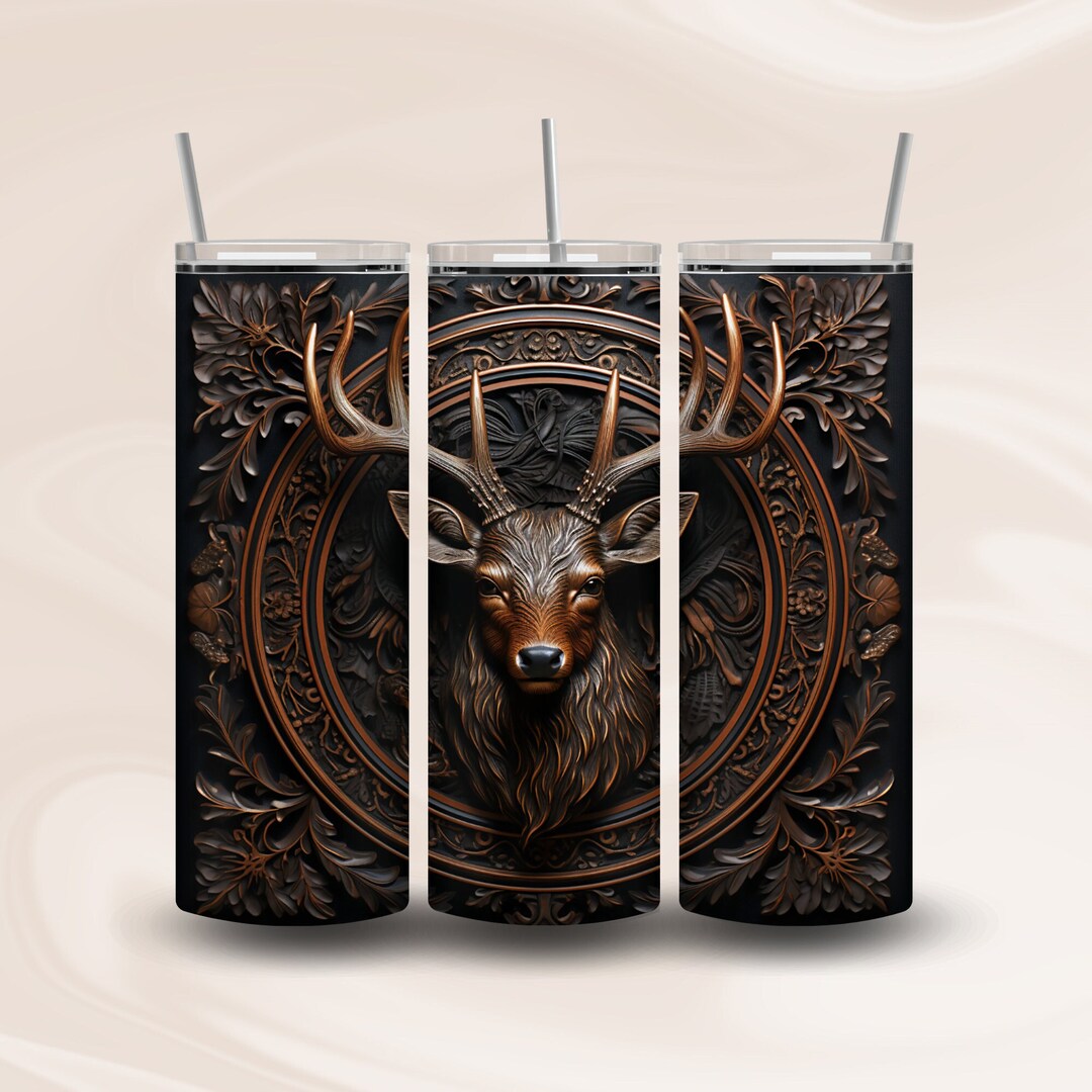 Deer Tumbler Wrap Design for 20 Oz Straight Skinny Tumbler, PNG ...