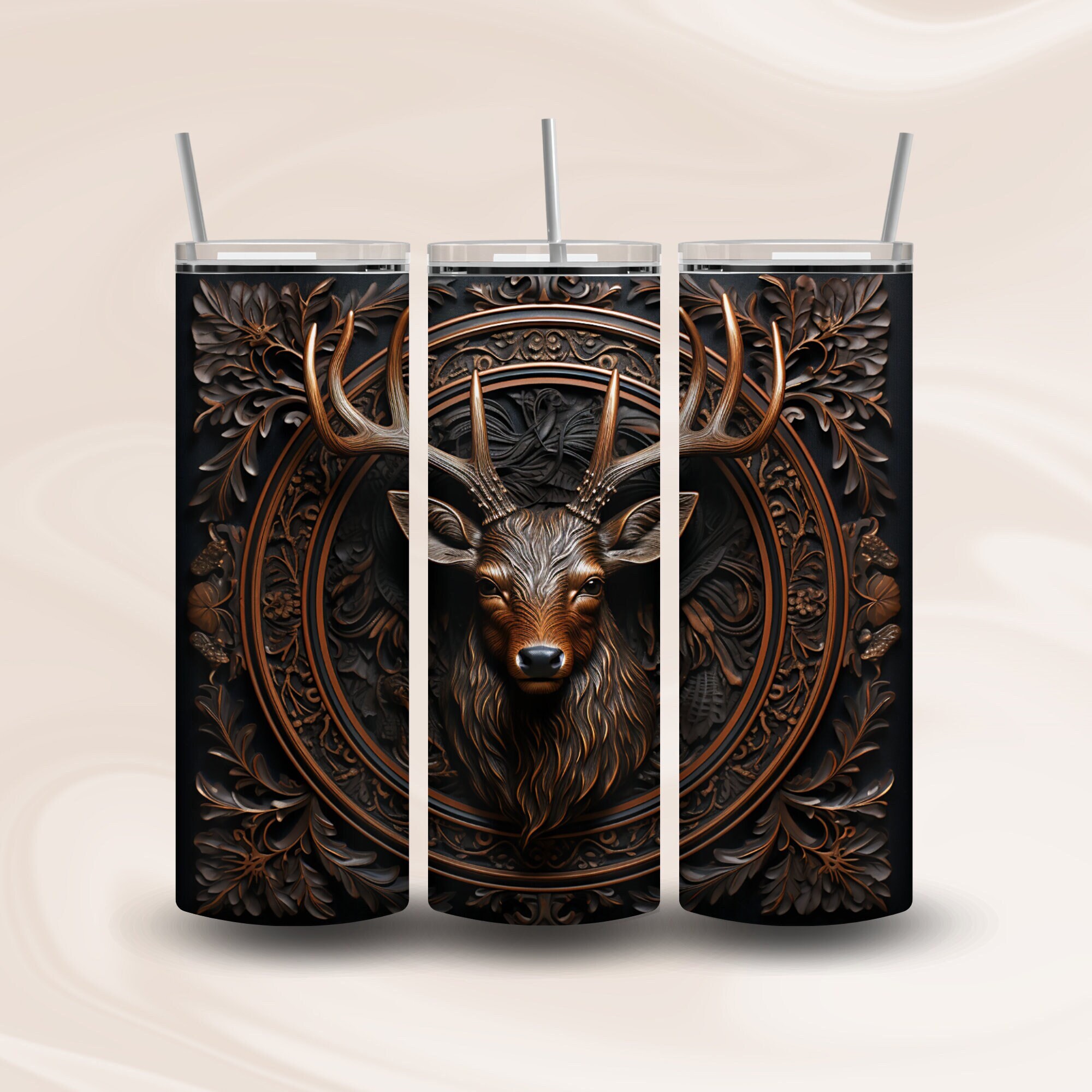 Deer Tumbler Wrap Design for 20 Oz Straight Skinny Tumbler, PNG ...