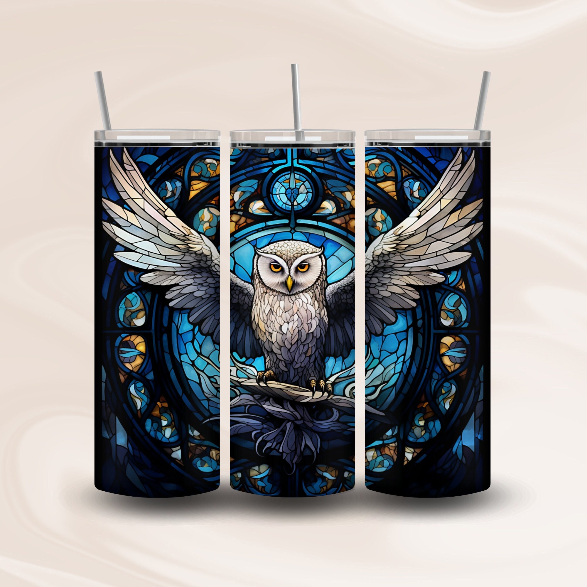 Snowy Owl Tumbler Wrap Design for 20 Oz Straight Skinny Tumbler, PNG ...