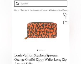 Rare Authentic Louis Vuitton Orange Graffiti Stephen Sprouse Wallet