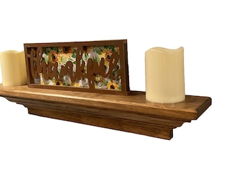 Crown Molding Floating Shelf,  Mantle Shelf, Handcrafted of Solid Pine Wood, Wall Hanging Shelf, Decorative Shelf
