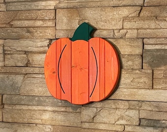 Wooden Pumpkin Wall Hanging Fall Decor Made from Random Wood Pieces Wall Art