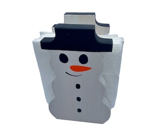 Handmade Snowman Napkin Holder, Christmas Table Decor