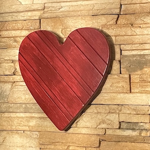 14" Handmade Modern Rustic Wooden Wall Hanging Heart Made from Random Wood Pieces Wall Art