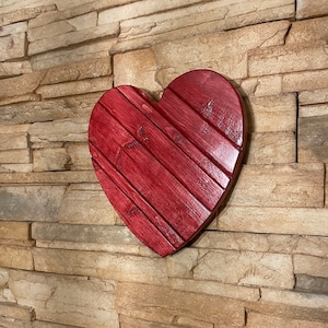 Handmade Modern Rustic Wooden Wall Hanging Heart Made from Random Wood Pieces Wall Art