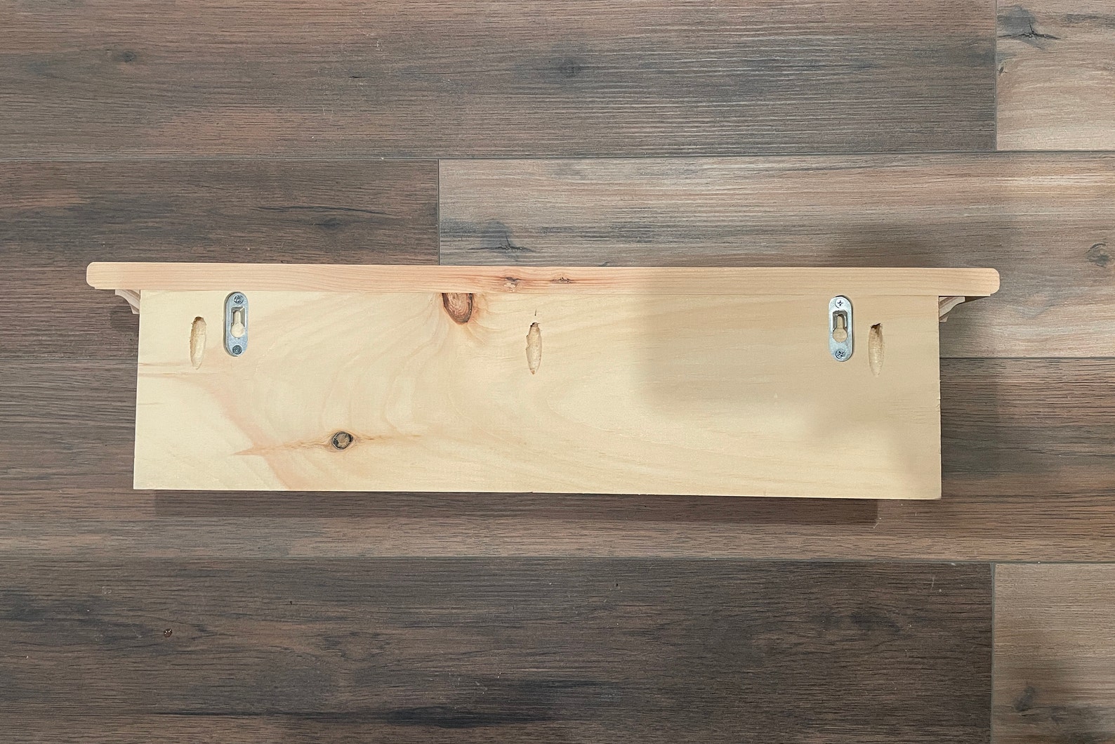 24 Inch Stained Floating Coat Rack Wall Hanging Shelf With Etsy