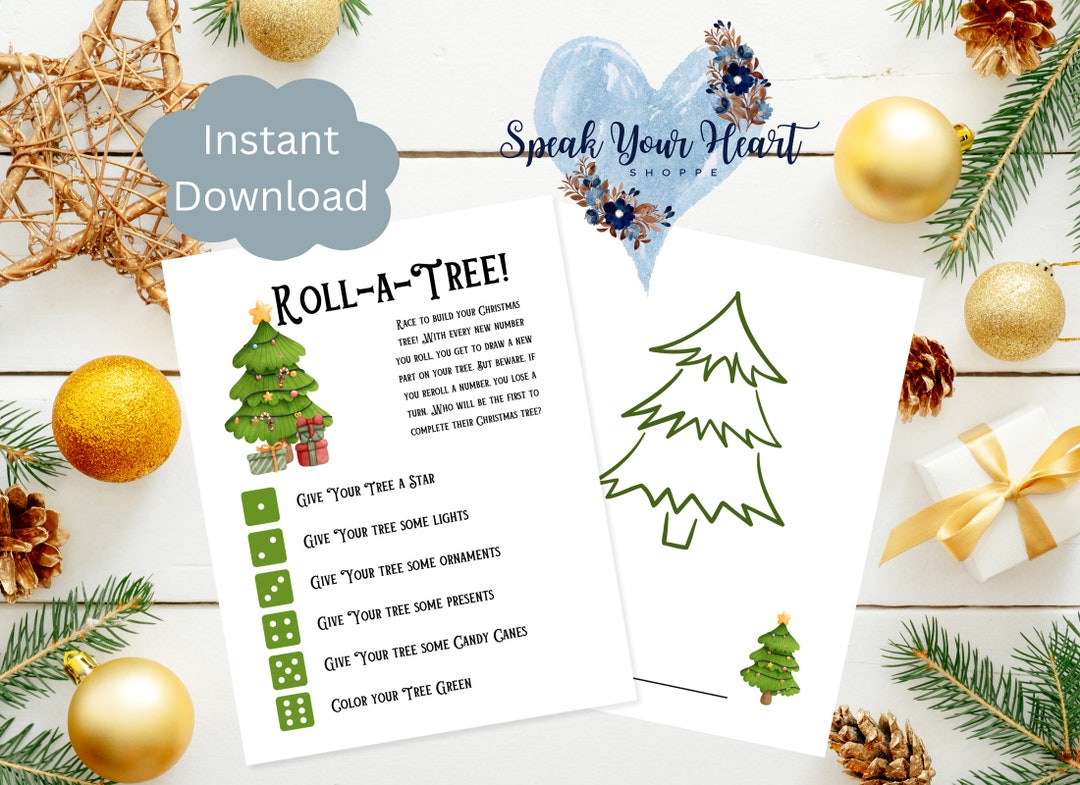 Printable Christmas Roll a Tree Family Dice Game  Fun