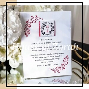 Pochette personnalisée de faveur de chocolat de mariage de prière de l'Islam botanique minimale A6