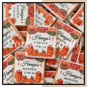 Personalised Henna Mehndi Dholki Mayoun Wedding Party Favour Chocolates Gift