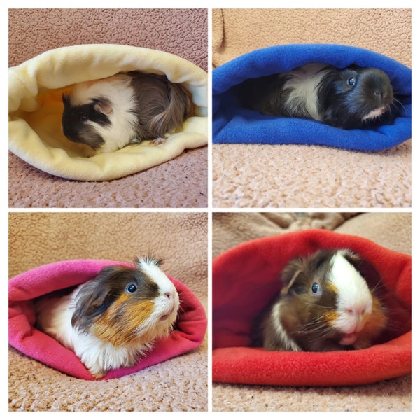 Guinea pig fleece snuggle sack (bed and hidey). Ready made.