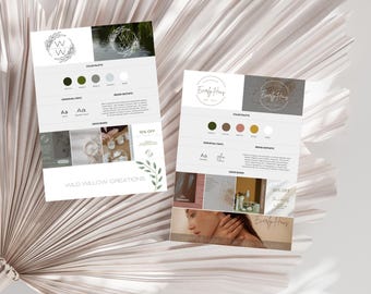 Kit de marca personalizado con logotipo y tablero de estilo / Marca para pequeñas empresas / Diseño de logotipo / Kit de identidad de marca / Paquete de marca para redes sociales