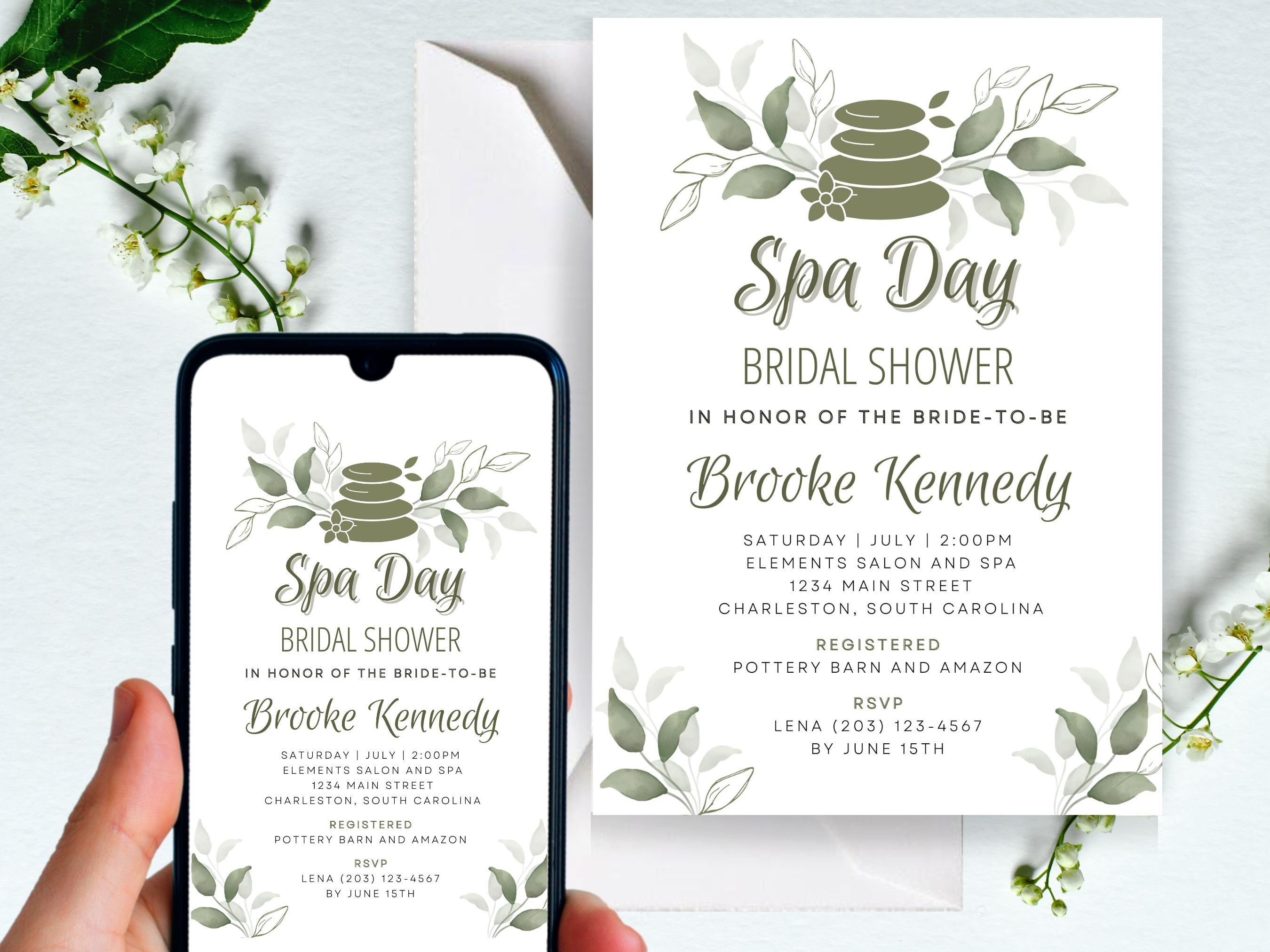 Spa Bridal Shower Invitation FREE to Edit INSTANT Access Bridal Shower ...
