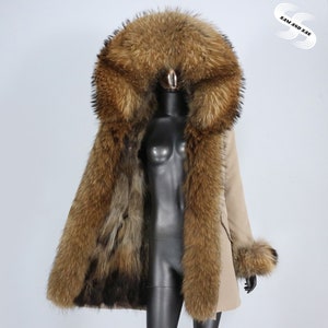 Abrigos largos de plumas de ganso para mujer, chaquetas acolchadas de lujo,  abrigos gruesos y cálidos, cuello de piel de zorro Natural Real, moda de  invierno - AliExpress