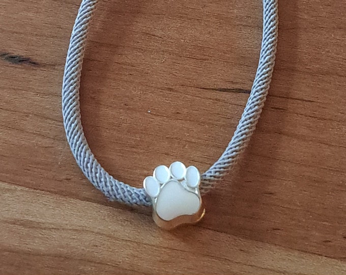 Stylish Paw Print Bracelet – Adjustable Silver Band for Pet Lovers