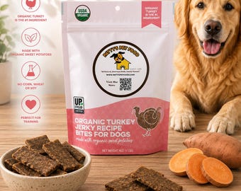 Organic Turkey & Sweet Potato Dog Treats – Human-Grade Healthy Dog Treat