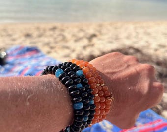 Boho Agate Bracelet Set – Stackable Gemstone Bracelets for Women – Handmade Layered Jewelry