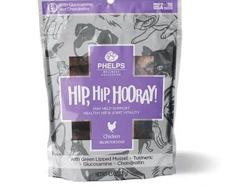 Hip and Joint Chicken Jerky Dog Treats – Glucosamine & Turmeric, Mobility Support