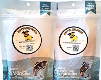 Wild Caught Salmon Jerky Dog Treats – Human Grade, Grain Free, Healthy Rewards