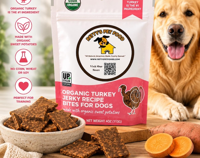 Organic Turkey & Sweet Potato Dog Treats – Human-Grade Healthy Dog Treat