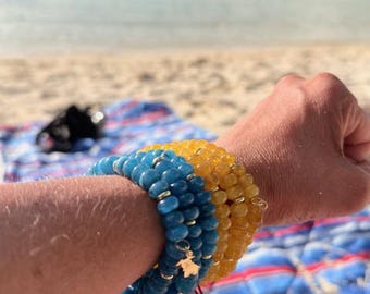 Handmade Agate Bracelet Set of 3 – Boho Stackable Gemstone Bracelets for Women