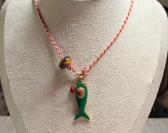 Colorful Fish Charm Necklace – Ocean Pendant on Adjustable Cord