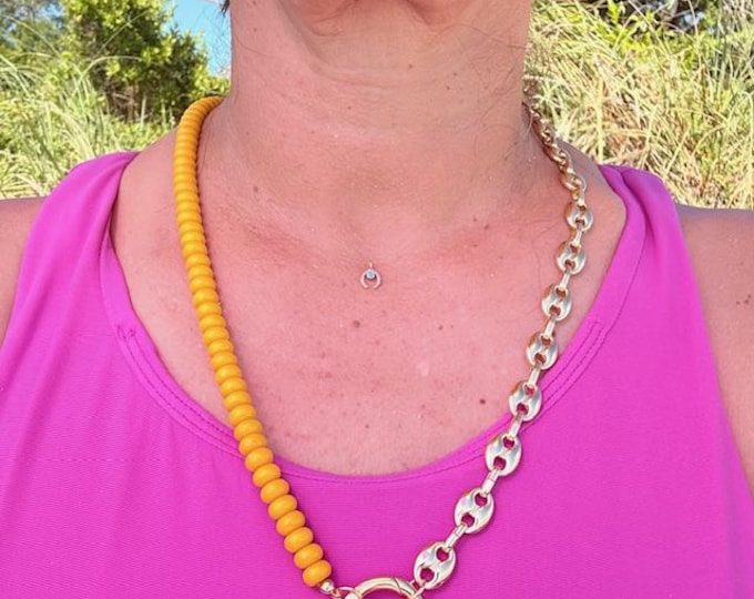 Celestial Sunburst Mixed Chain Charm Necklace