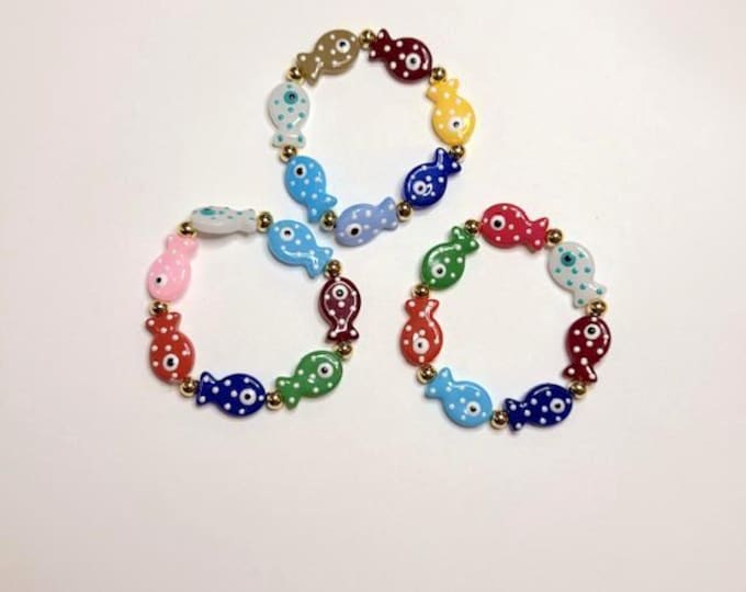 Colorful Fish Charm Bracelets – Adjustable Boho Beach Jewelry for Women and Girls