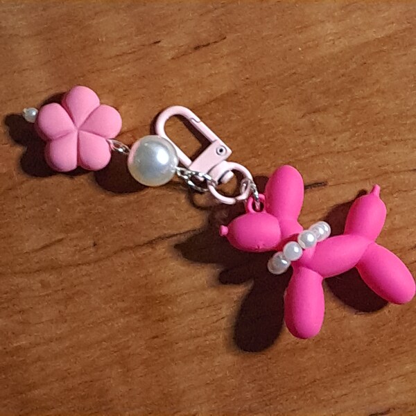 thumbnail image 2 of Backpack Charm Keychain 2-Pack Cute Balloon Dog Keychains - Alloy Animal Key Rings For Backpacks And Bags Balloon Dog Key Chain 2 of 12