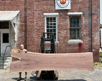 Live Edge Black Walnut Slab Kiln Dried, Flattened, and Sanded to 120 (2 1/8” thick)