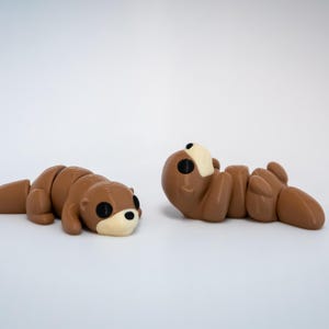 Baby Otter Pair Fidget Toy Set, Keychain Set