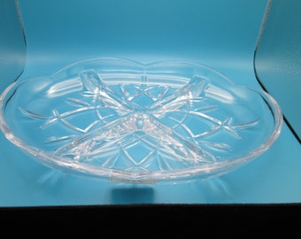 Gorham Lady Anne clear Crystal etched oval relish Dish