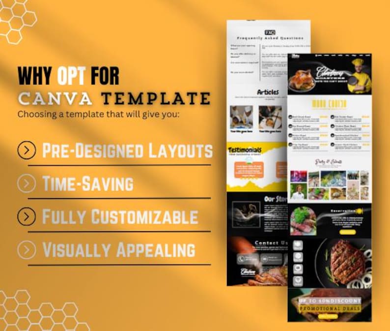 Modern, Creative and Responsive Restaurant Canva Website Template ...