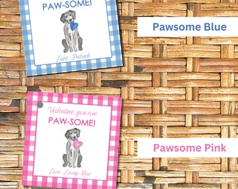 Personalized Labrador Valentine Gift Tags, Set of 24
