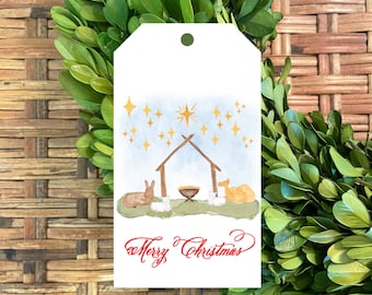 Personalized Watercolor Christmas Gift Tag