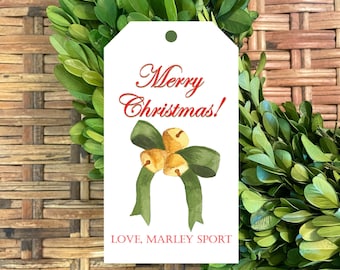 Personalized Watercolor Christmas Gift Tag