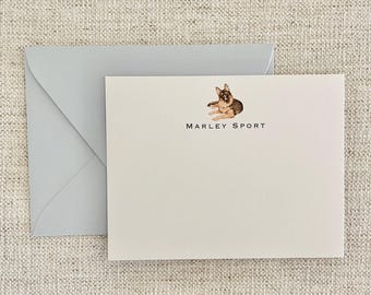 German sheperd personalized stationary, personalized dog note cards