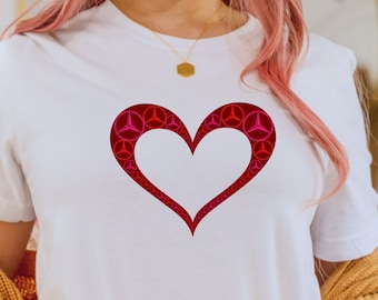 Mercedes Heart T shirt, mercedes gift, gift for mercedes lover mercedes shirt