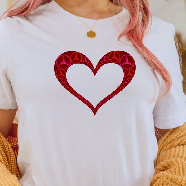 Mercedes Heart T shirt, mercedes gift, gift for mercedes lover mercedes shirt