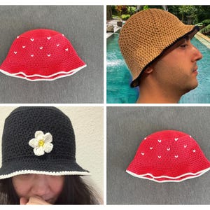 Handmade Crochet Strawberry Bucket Hat – Cute & Unique Summer Hat
