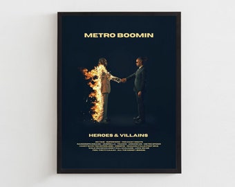 Metro Boomin Digital Download Poster, HEROES & VILLAINS Album, Music Artist Album Cover Wall Art