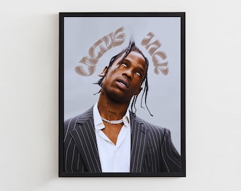 Travis Scott Digital Download Poster, Cactus Jack Poster, Music Artist Album Cover Wall Art