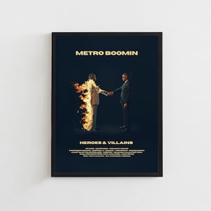 Metro Boomin Digital Download Poster, HEROES & VILLAINS Album, Music Artist Album Cover Wall Art