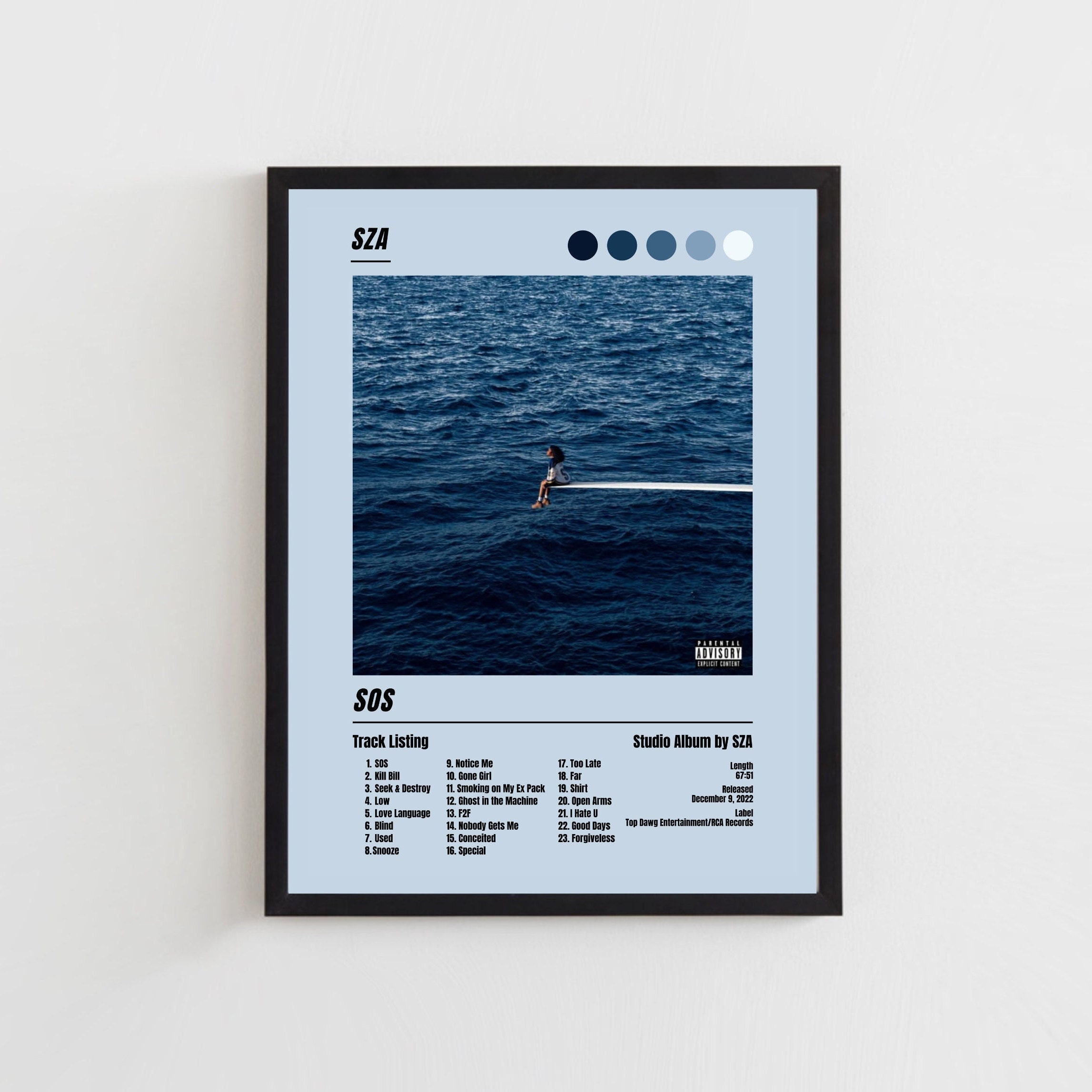 SZA Digital Download Poster, SOS Album, Music Artist Album Cover Wall Art Etsy
