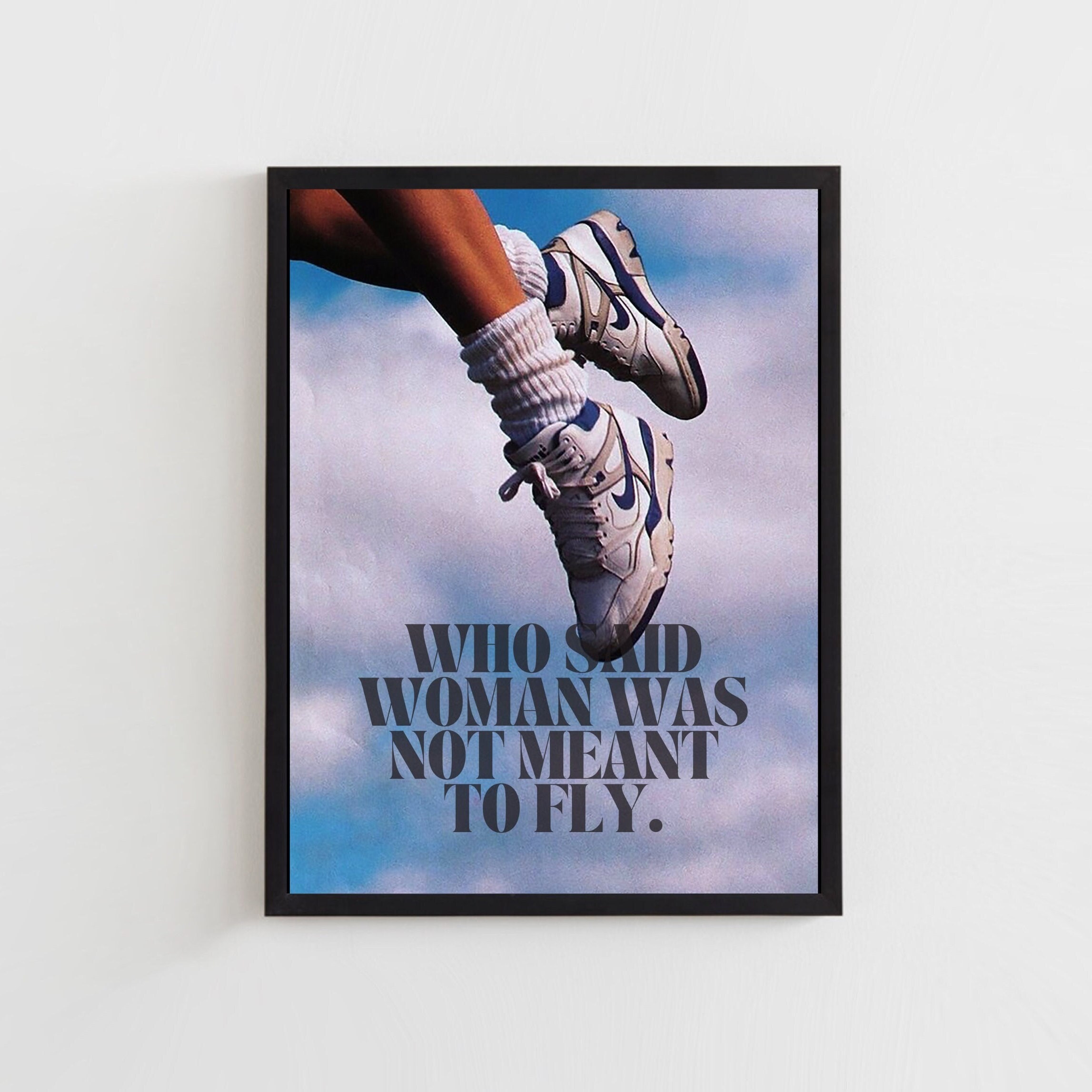 Air Forces "Who Said Woman Was Not Meant To Fly" Digital Download Poster, Women's Air Force III Poster, Vintage Artist Album Cover Wall Art